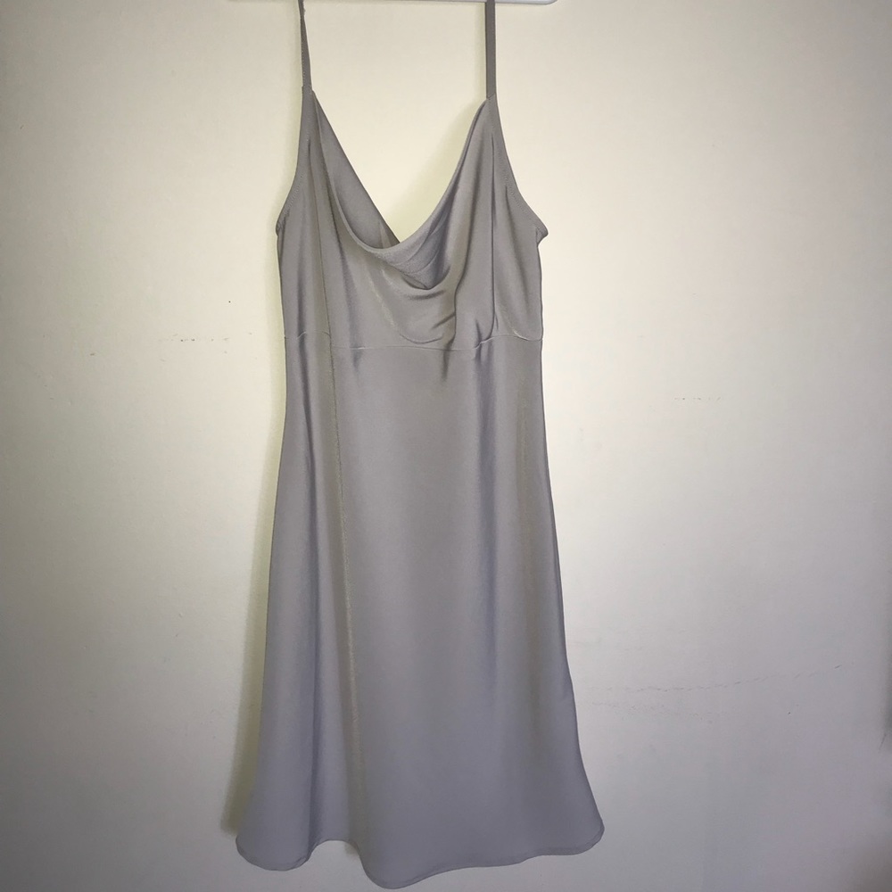 Spaghetti strap grey slip dress
